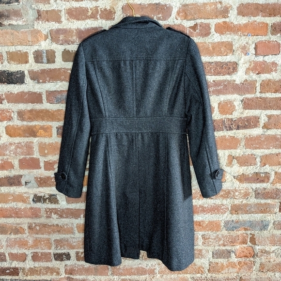 Kenneth Cole Reaction 8P Gray Wool Blend Long Button Down Lined Trench Coat‎ - Picture 5 of 10